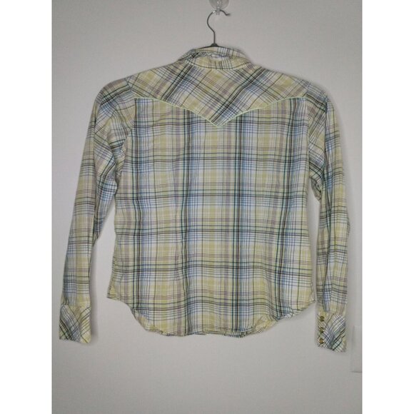 Ariat Womens Sz M Pearl Snap Western Shirt Multicolor Plaid Long Sleeve - Picture 2 of 5